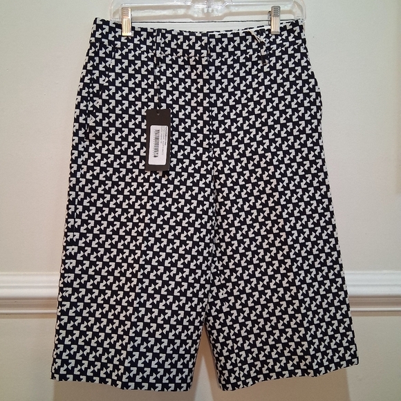 Off-White Formal Bermuda Shorts In Pop- Pattern Size 4 NWT - Picture 2 of 14